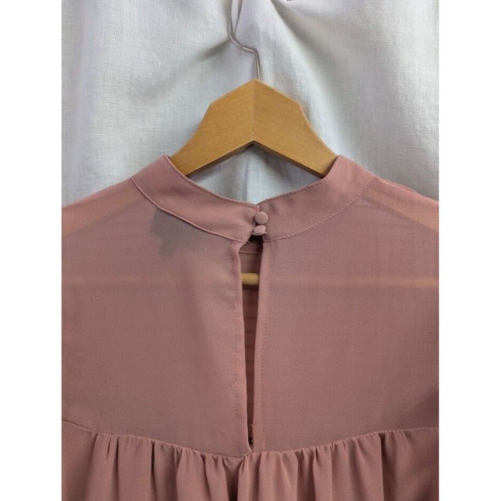 Who What Wear women's medium sleeveless peachy dusty rose dress high neck B1 - Picture 5 of 9